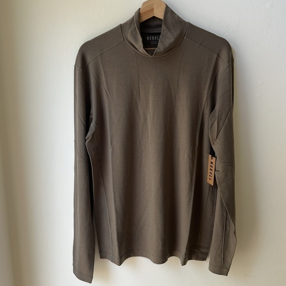 NOBULL Men's Blended Merino Wool Mock Neck Long Sleeve Shirt Fallen Rock XL NWT - Picture 4 of 11